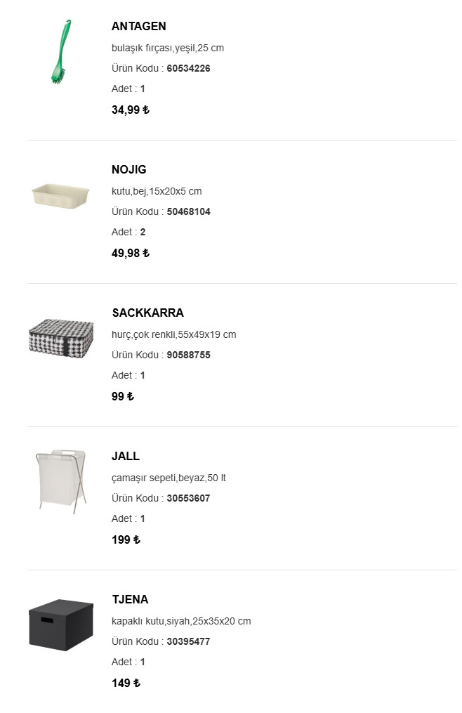 IKEA sepetim sizce nasıl olmuş?