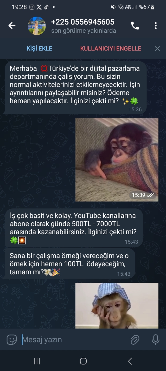 Size de böyle mesajlar geliyor mu?