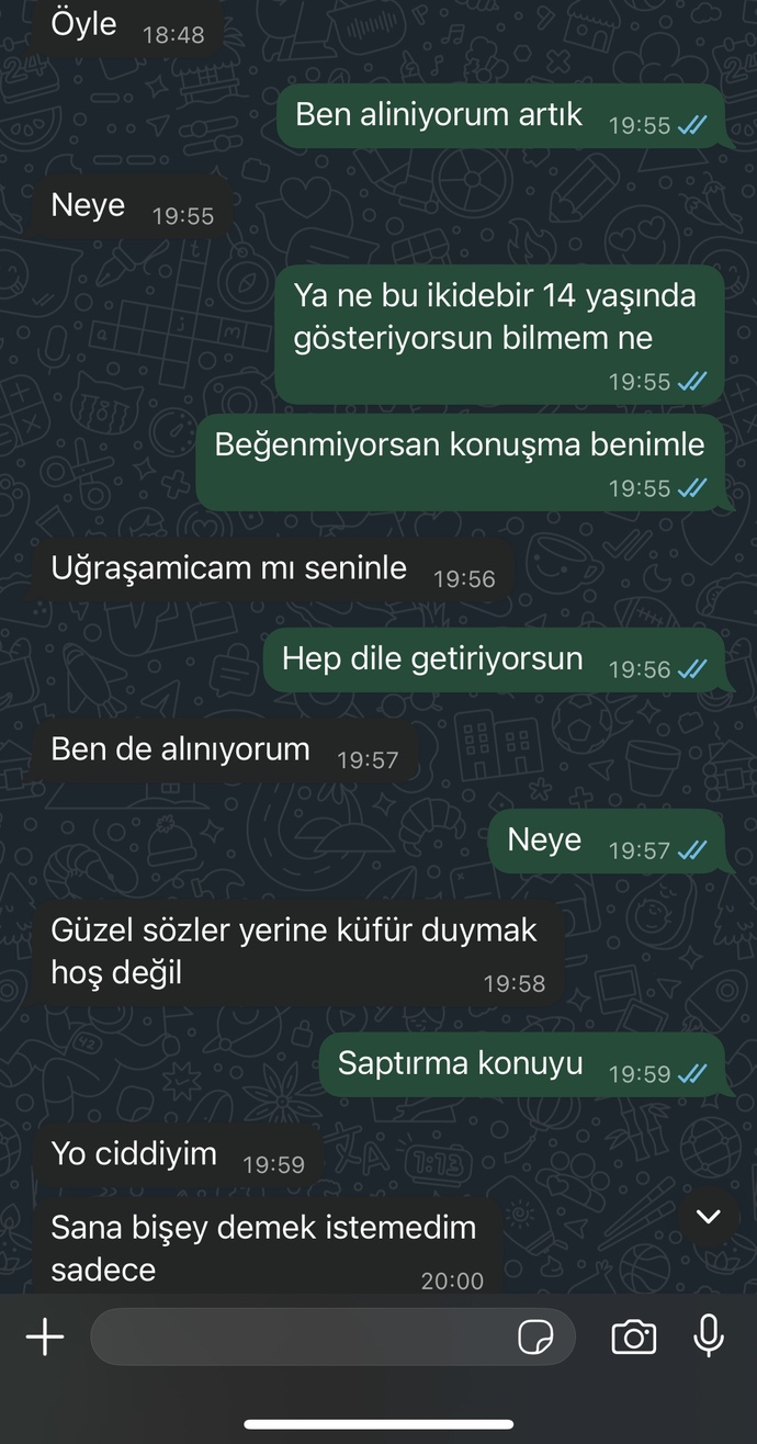 Sizce konuşmayi kesmeli miyim onunla?