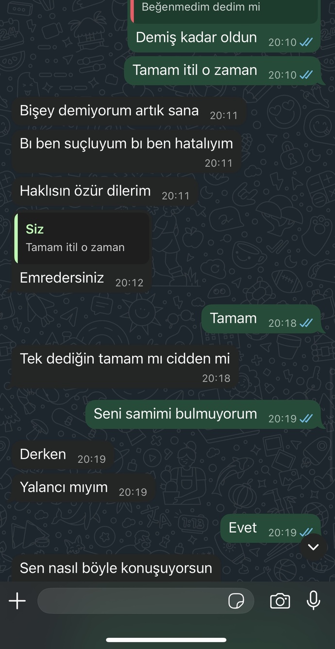 Sizce konuşmayi kesmeli miyim onunla?