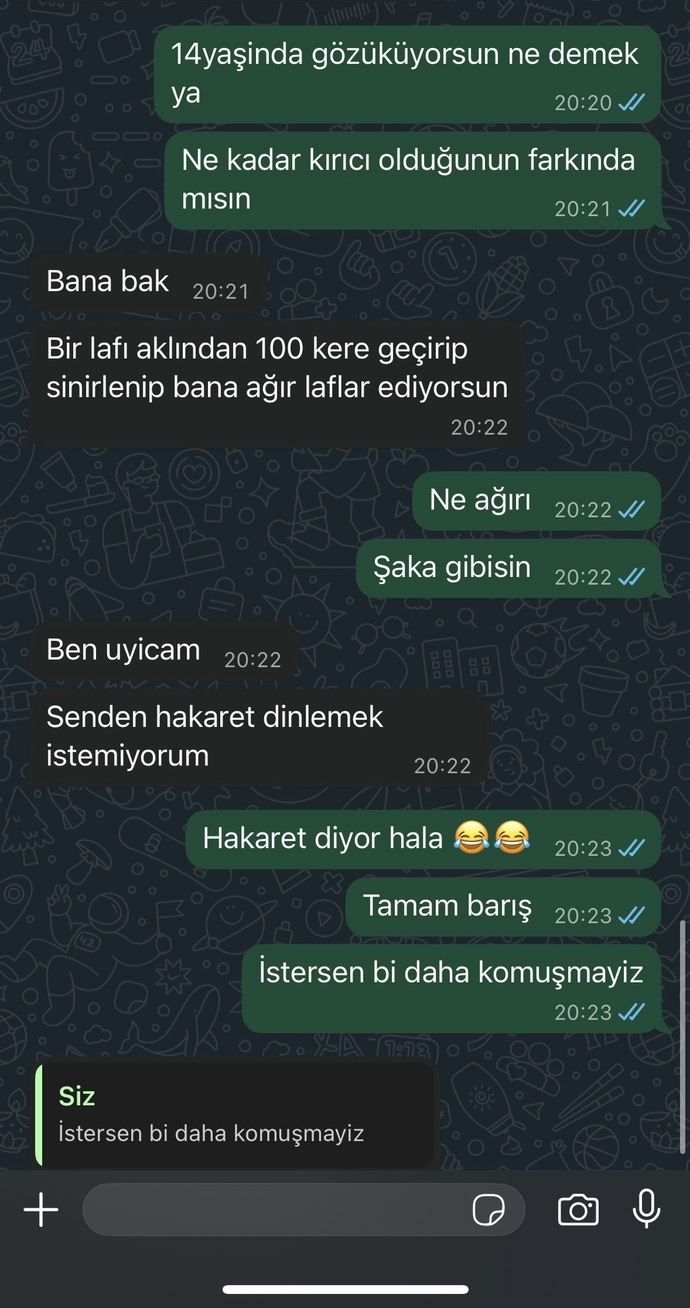 Sizce konuşmayi kesmeli miyim onunla?