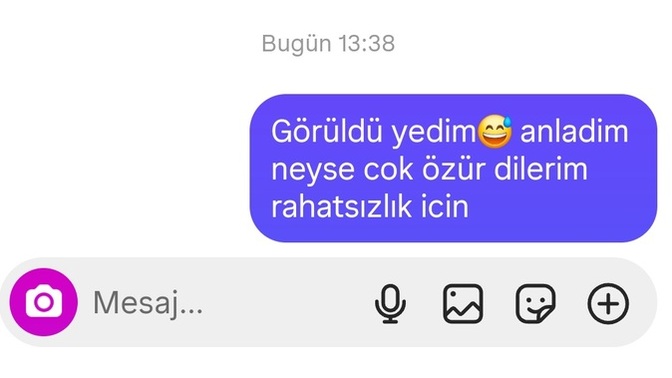 Hoşlandığım çocuktan görüldü yiyince bende böyle cevap yazdım sizce pişman olur yazar mı ya da ben rezil mi ettim kendimi?