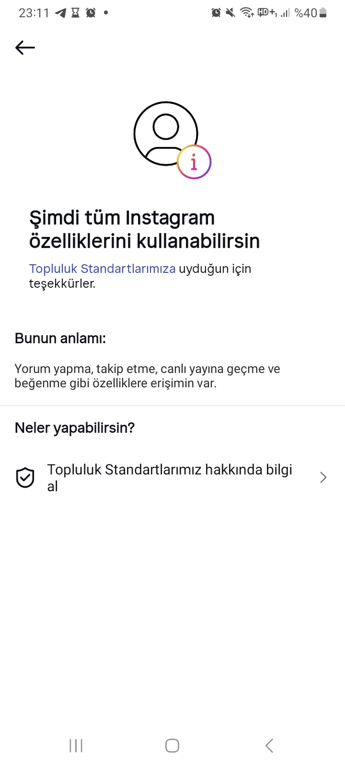 İnstagram da bu ne anlama geliyor?