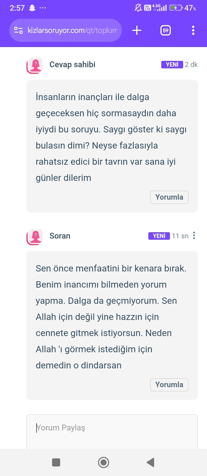 Bi insan neden karşısındaki insan cevap veremesin diye engeller ki?