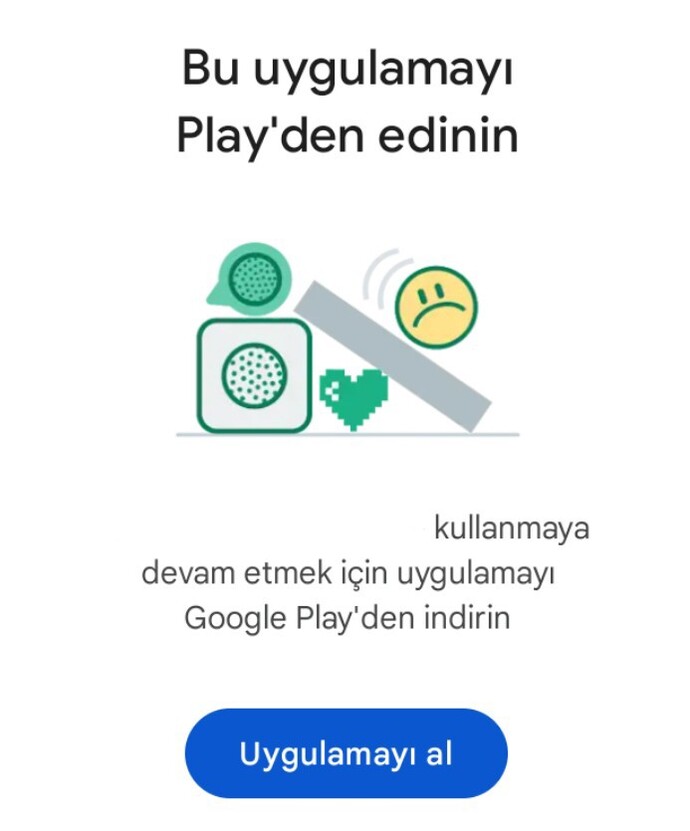 Eski sürüm uygulama apksi yükleyince verilen hata?