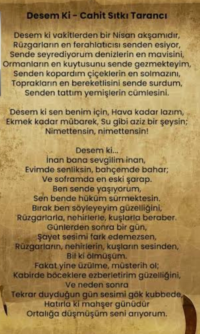 Cahit Sıtkı Tarancı şiirleri okur musunuz?