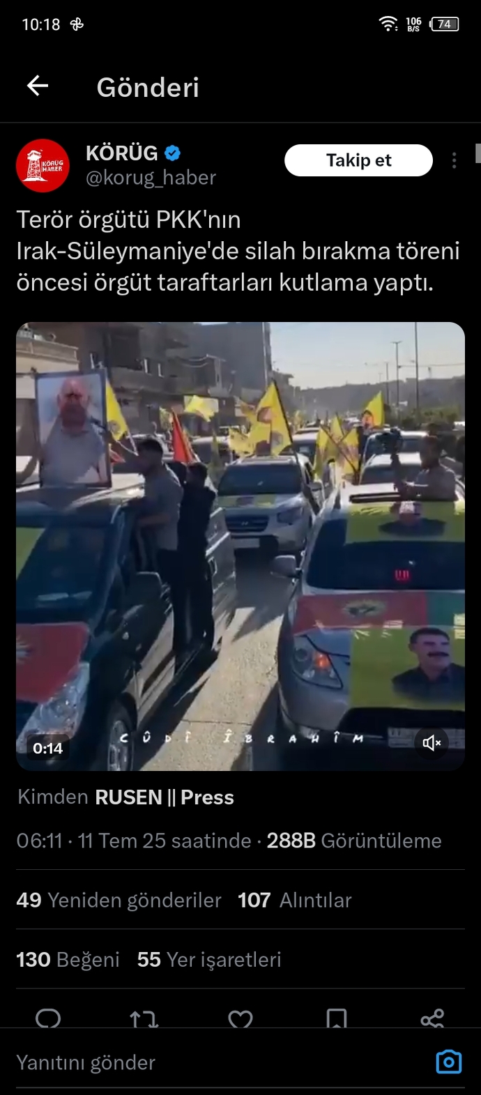 Eğer pkknın silah birakmasi Türkiyenin işine geliyorsa neden bunlar bu kadar seviniyor?
