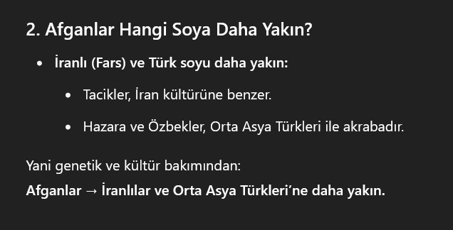Afganlar soy olarak Türklere daha mı yakın?