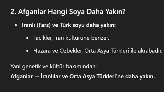 Afganlar soy olarak Türkler'e daha mı yakın?