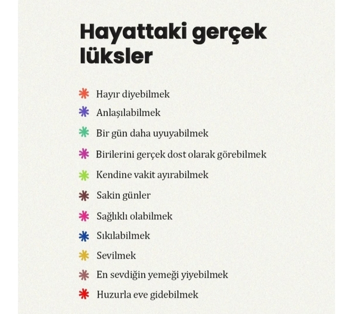 Hayattaki gerçek lüksleriniz nelerdir?