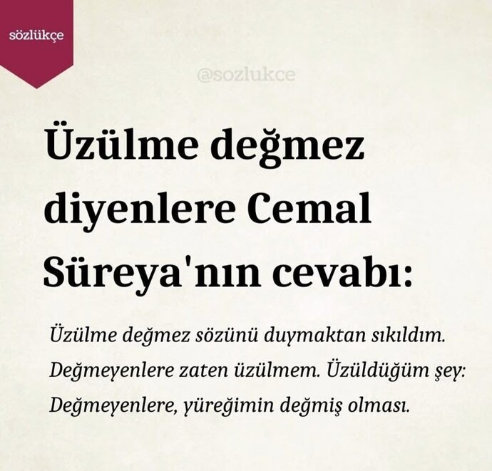 Üzülme değmez diyenlere sözünüz var mı?