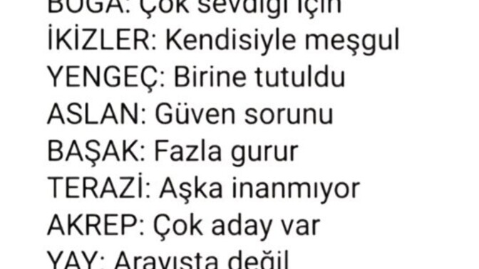 Burçlar neden bekar?