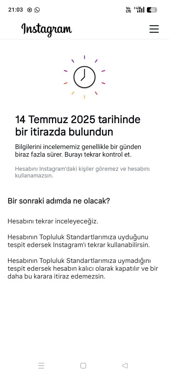 Arkadaşlar Hesabım yine askıya alındı açılır mı?
