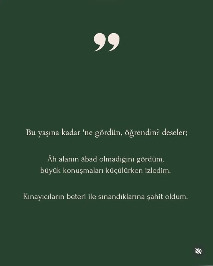 Bu yaşınıza kadar ne gördünüz ne öğrendiniz?