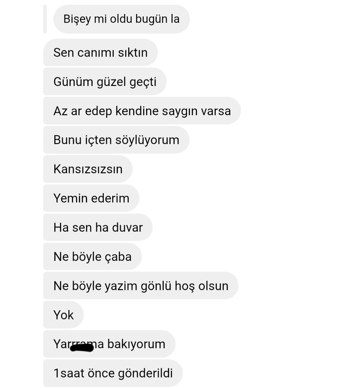 Disardaydim mesajına bakamadım dediği seylere bakın haklı mı?