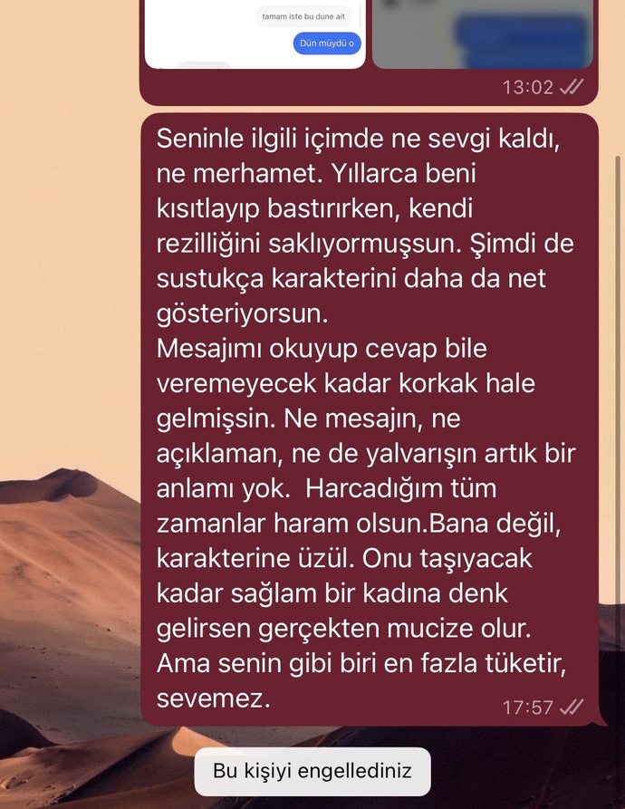 Aldattı, mesajları ss atmama rağmen bahanecisin dedi?