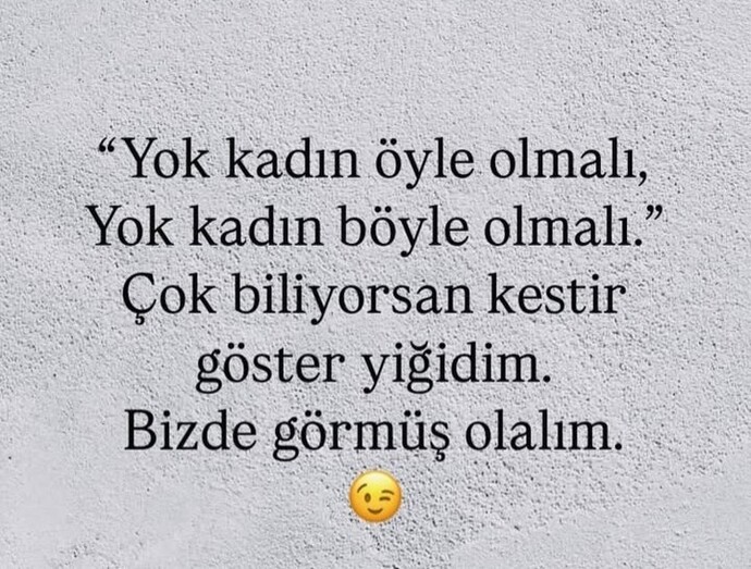 Kadınları beğenmeyenlere sana has tabirinle ne söylerdin?