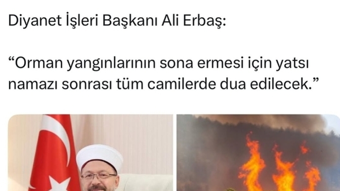 Yangınlar dua ile mi söner yoksa yangın söndürme uçakları ile mi?