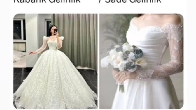 Sizin tercihiniz hangisi sade gelinlik mı kabarık gelinlik mi?