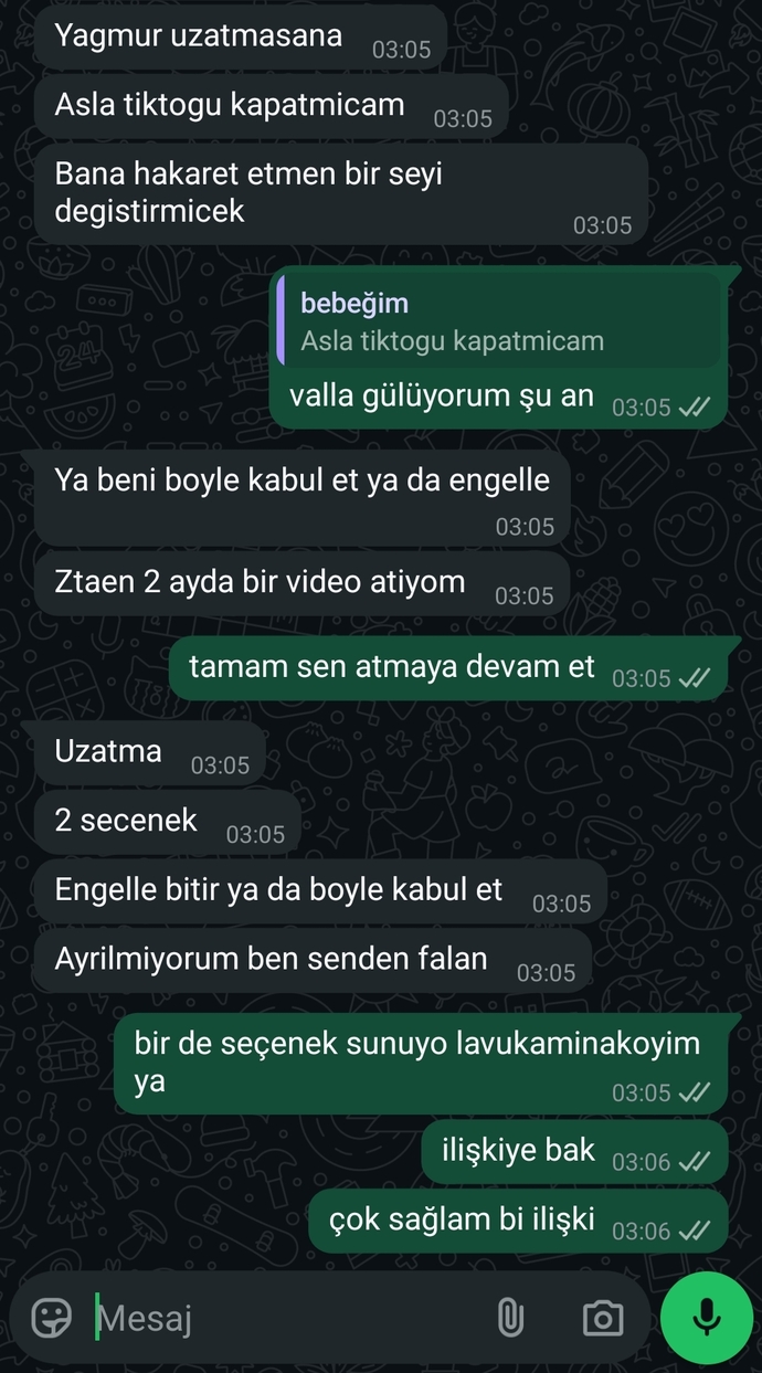 Sevgilim tiktok kullanmasından rahatsız olduğum için benden ayrılmak istiyor?