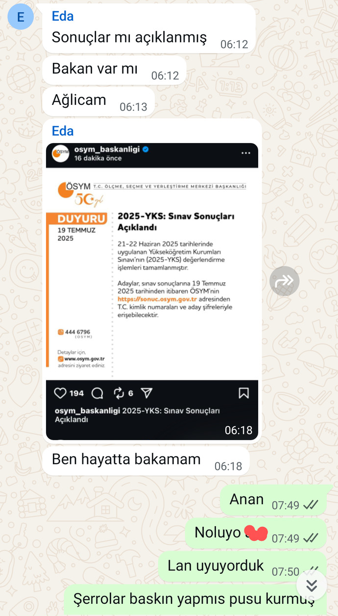 Yks sonuçlarınız nasıl?