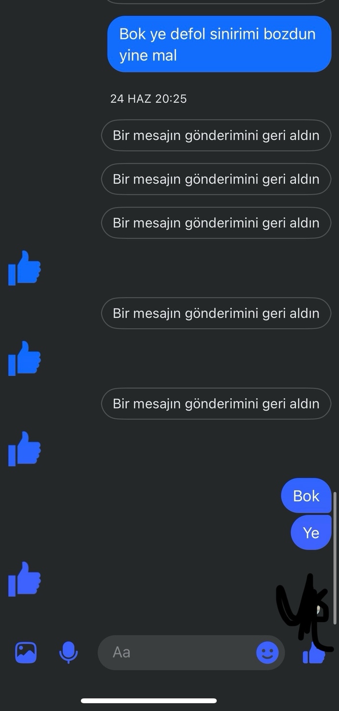 Eski sevgilim yazmıyor Kafayi yicem?