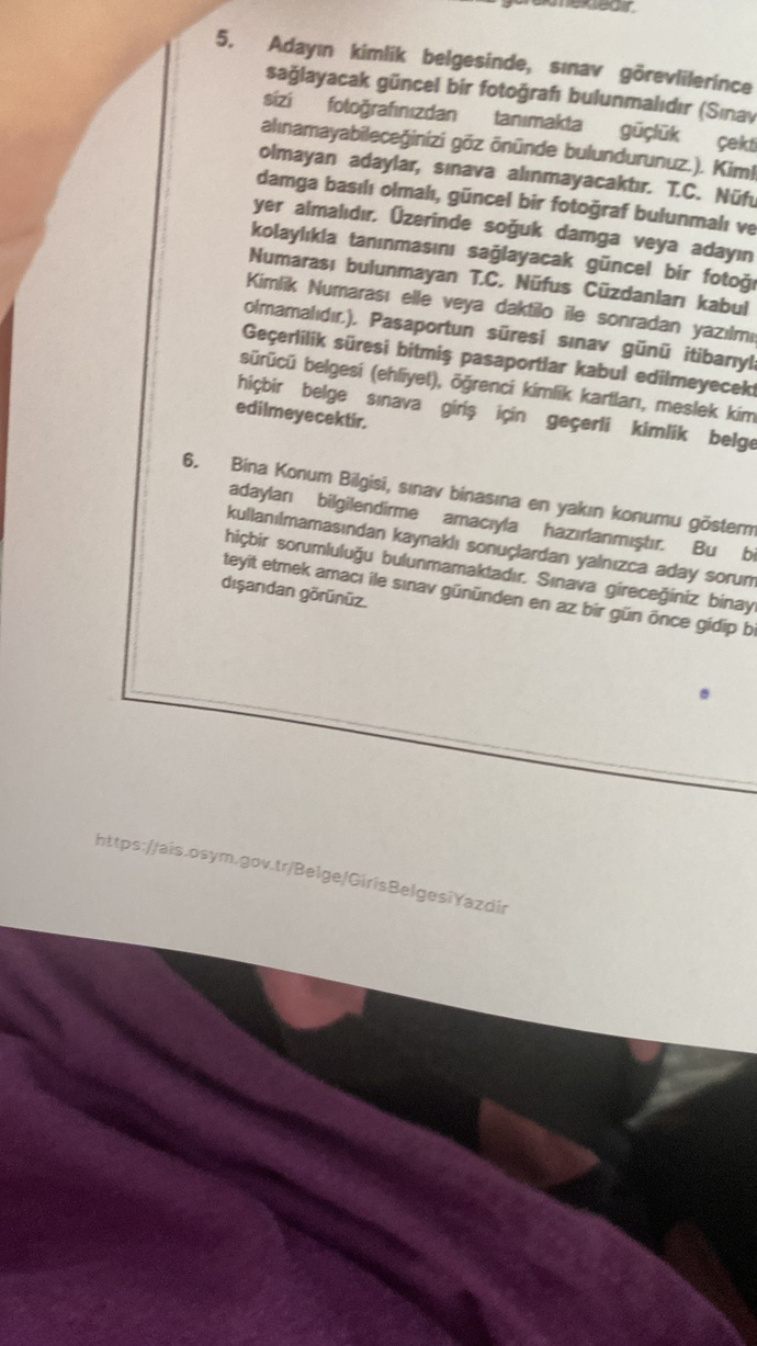 Sınav giriş belgemde sorun mu var bu yazı neden çıkmış ve azıcık mürekkep lekesi var sorun olur mu çok önemli mi giriş belgesi?