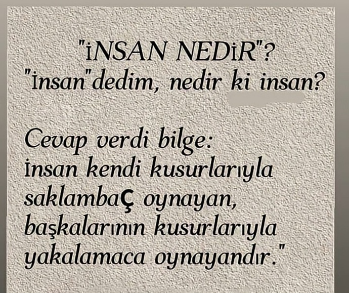İnsan nedir sizce?