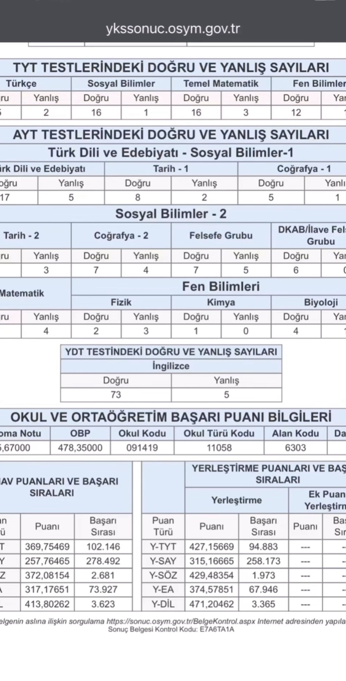 YKS sınav sonuçları açıklandı dün istediğiniz geldi mi sonuçları arkadaşlar?