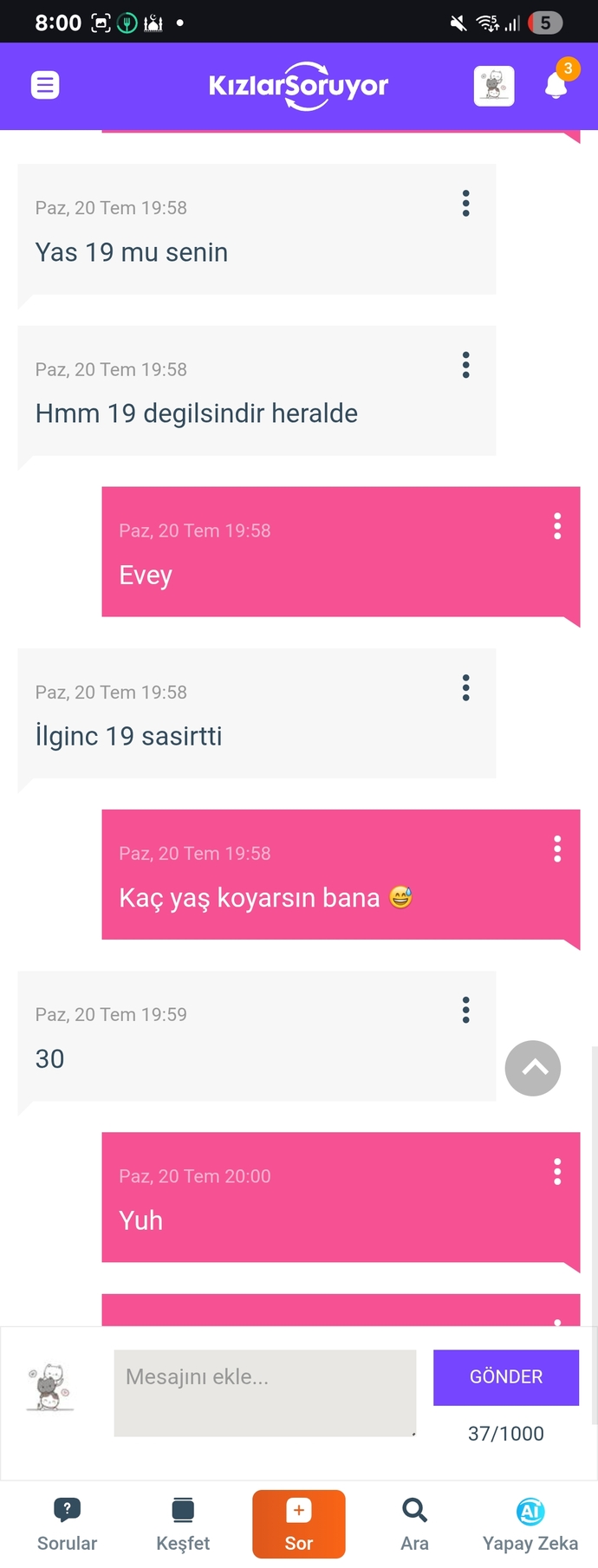 Bana kaç yaş koyarsınız?