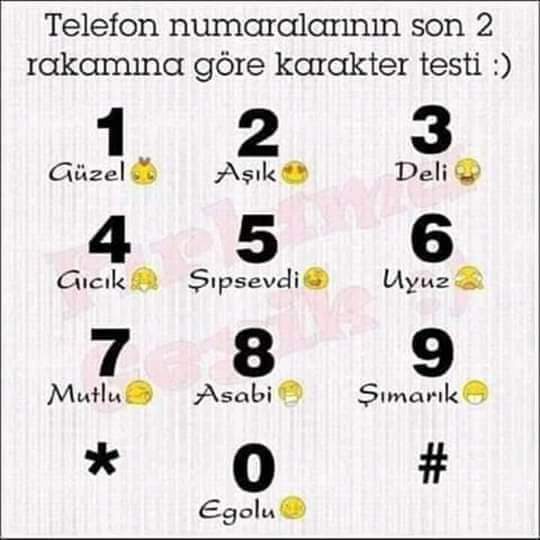 Telefon numaranızın son 2 hanesi kaç?