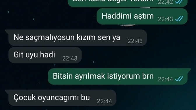 Sürekli kız ekleyen sevgilime ayrılmak istediğimi söyledim yazdıklarına bakın?