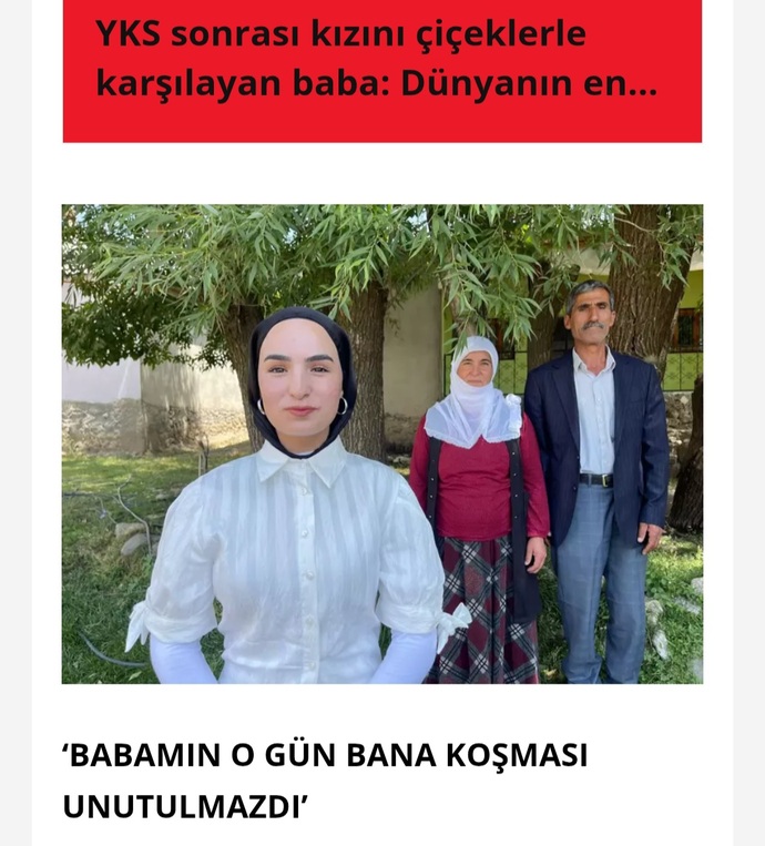 Yks cikisi babasi cicek almis sizin aileniz ne yapmisti, ben sinava gizli gitmiştim bu da boyle bir travma?