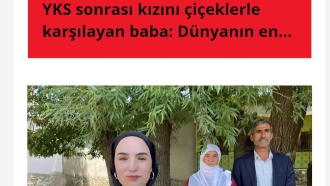 Yks cikisi babasi cicek almis sizin aileniz ne yapmisti, ben sinava gizli gitmiştim bu da boyle bir travma?