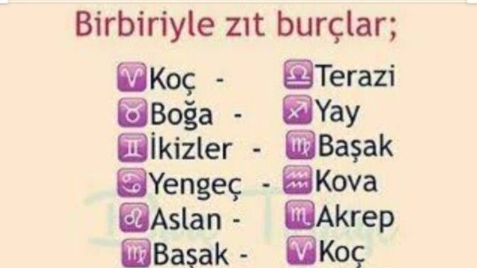 Burcunuz hangi burç ile zıt/anlaşamaz?