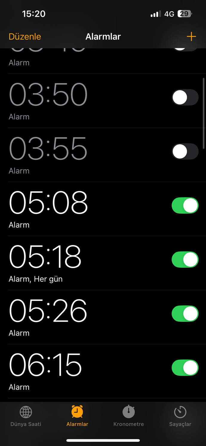 Sabah alarmlarını kaç dakikada bir erteliyorsun?
