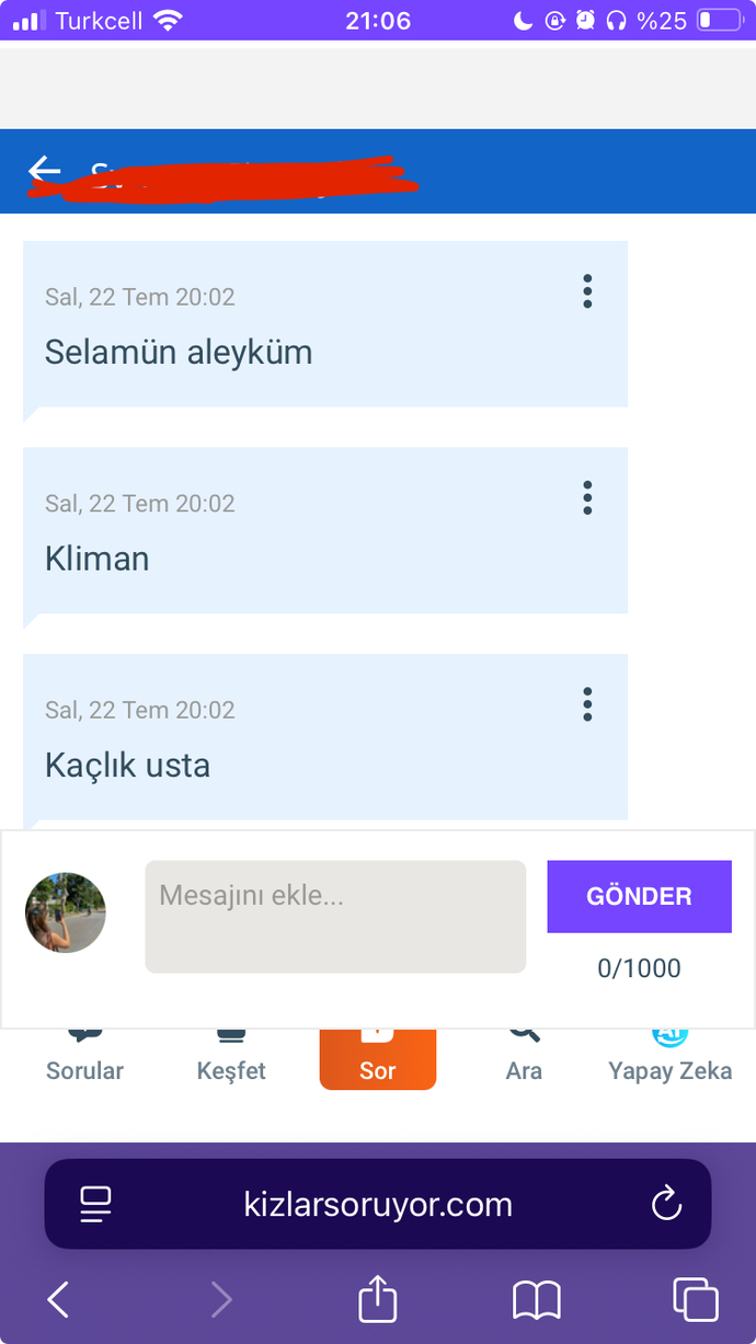 Herkese mesaj atar mısınız?