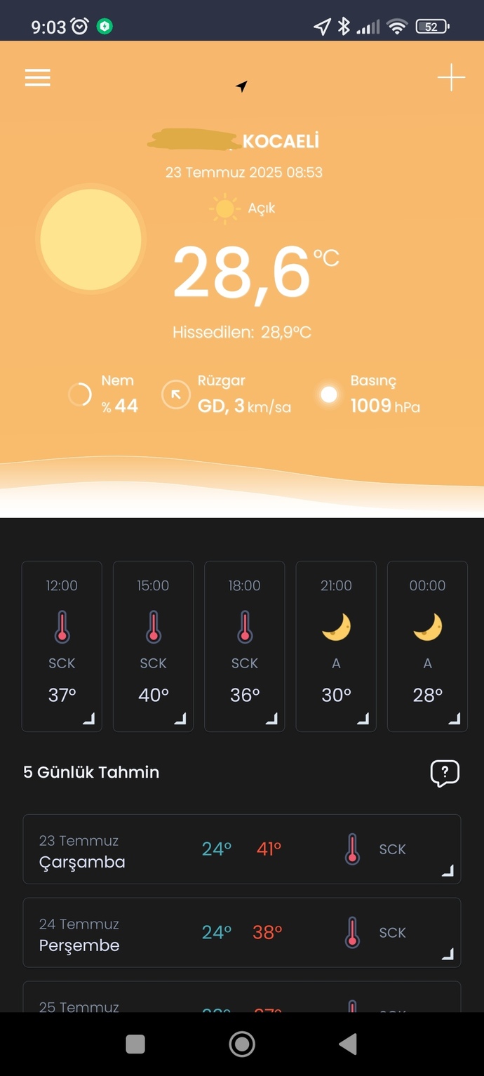 Sizin orada bugün hava kaç derece?