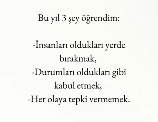 Bu yıl öğrenmiş olduğunuz 3 şey nedir?