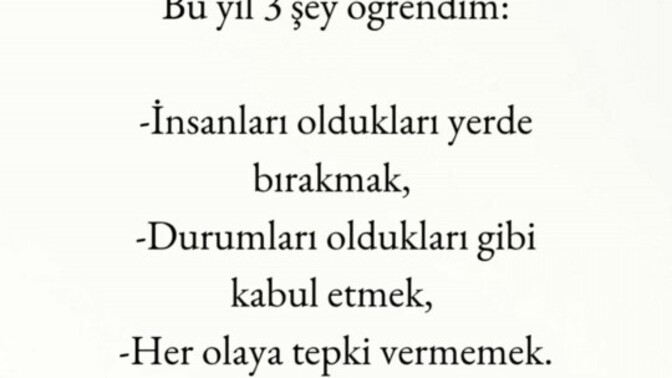 Bu yıl öğrenmiş olduğunuz 3 şey nedir?