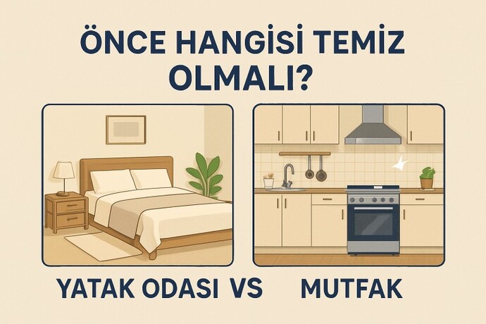 Yatak odası mı mutfak mı temiz olmalı sizin için ilk 🛏️🍳?