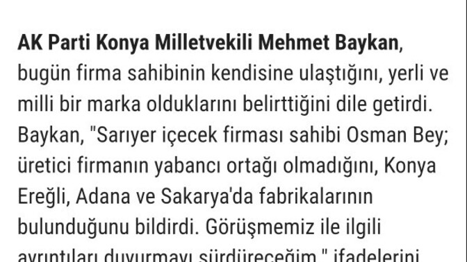 Sarıyer kola boykot ürünümüdür?