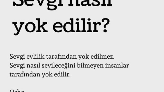 Sevgi nasıl yok edilir?