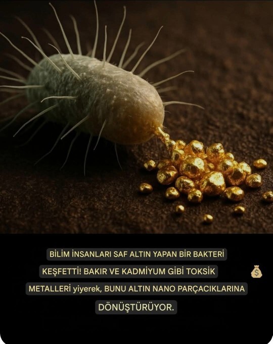 Saf altın üreten minnoş canlımız olan Cupriavidus Metalliduras bakterisini hiç duydunuz mu?