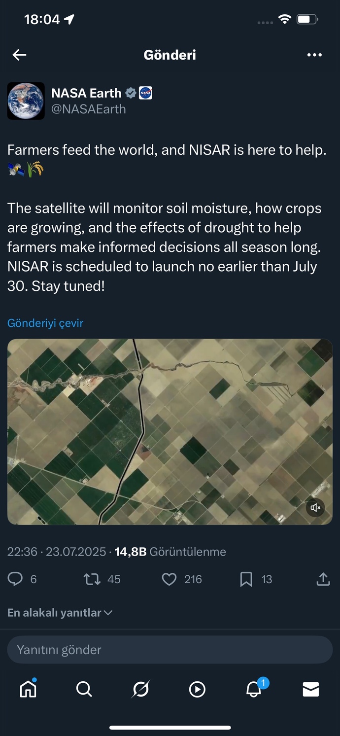 Nasa 30 temmuz’da yeni bir uydu fırlatıyor bu konuda ne düşünüyor sunuz?