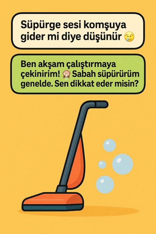 Süpürge sesi komşuya gider mi diye düşünür müsün 😂🧹?