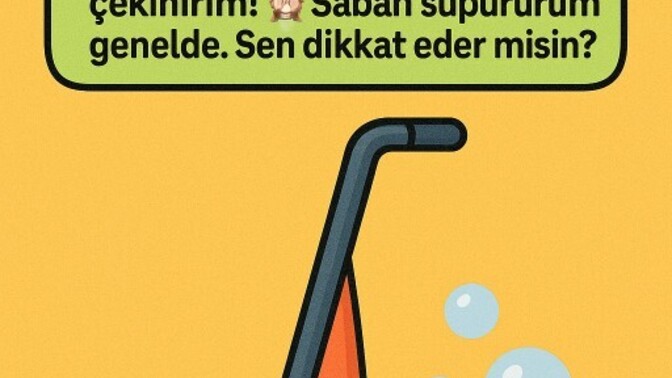 Süpürge sesi komşuya gider mi diye düşünür müsün 😂🧹?