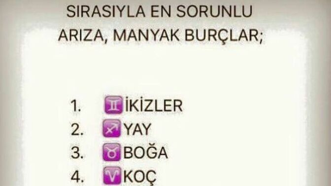 Sorunlu ve arızalı olmakta, burcunuz kaçıncı sırada?