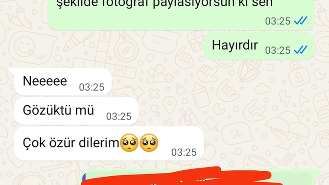 Yeni konustugum şahıs abdurst konuşmalar foto attı bunun iş yerine gidip rezil edeyimmi?