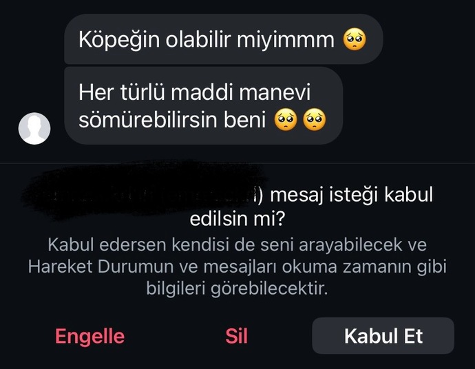 Böyle bir mesaj geldi. Bu insanlar hasta mı?